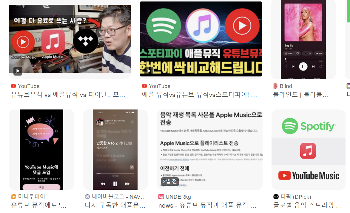 유튜브 뮤직과 애플 뮤직 선택의 기준을 찾아서